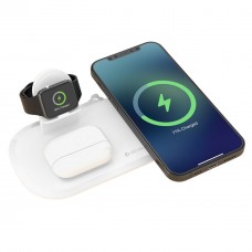 Belaidis įkroviklis 15W Devia 3in1 Smart Phone, Apple Watch, Airpods baltas (white) 